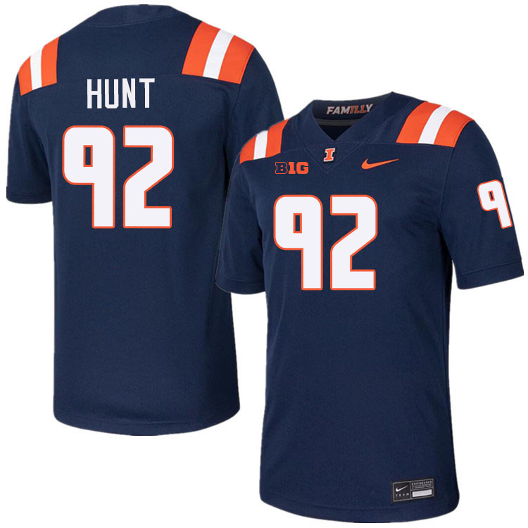 #92 Gentle Hunt Illinois Fighting Illini Football Jersey,Uniforms-Navy